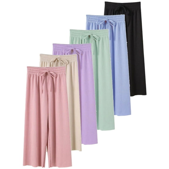 3-14T Little Girls Loose Wide-Leg Pants Toddler Big Girl Casual Ankle Length Pants