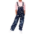 thumbnail image 1 of Peacolate Girls Denim Jumpsuit with Adjustable Belts and Suspenders, Dark Blue, 9-10Y, 1 of 4