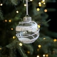thumbnail image 1 of 3.14in Clear Striped Plastic Christmas Tree Ornaments, Shatterproof Hanging Baubles for Holiday Decor, Festive Home Party Xmas Decoration, Durable Christmas Ornament Balls, 1 of 6