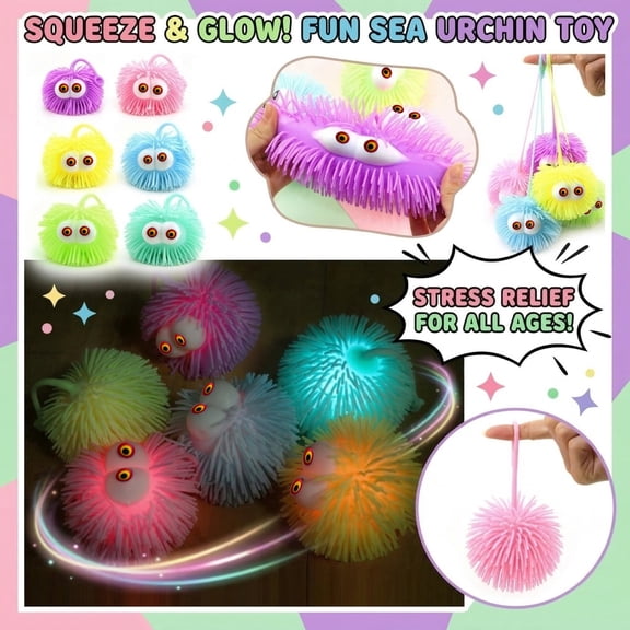 Creative Sea Urchin Squeeze Reliever, Slow Rising Sensory Fidget for Office & Home, 3.14in (Random Color)