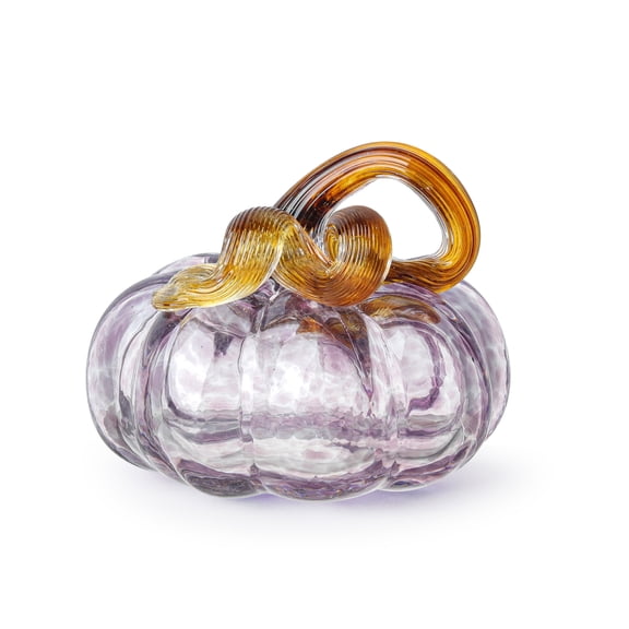 3.14in Crystal Pumpkin Figurine Statues Collectible Home Table Decoration Ornament，for Home Office Party Decor Collectible Shelf Display，Purple