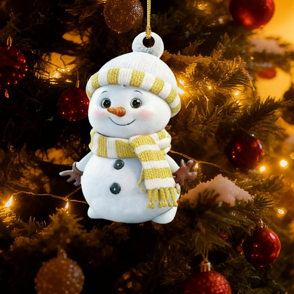 3.14in Snowman Christmas Tree Ornament - Festive Holiday Decor for Xmas Trees,Winter Parties & Home Gifting,Cute Hanging Bauble with Ribbon，Perfect Stocking Stuffer,Seasonal Christmas Decor