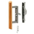 thumbnail image 1 of 3-15/16 in. Hole Center, Gray Diecast, Sliding Patio Door Handle with Wood Handle (Single Pack), 1 of 3