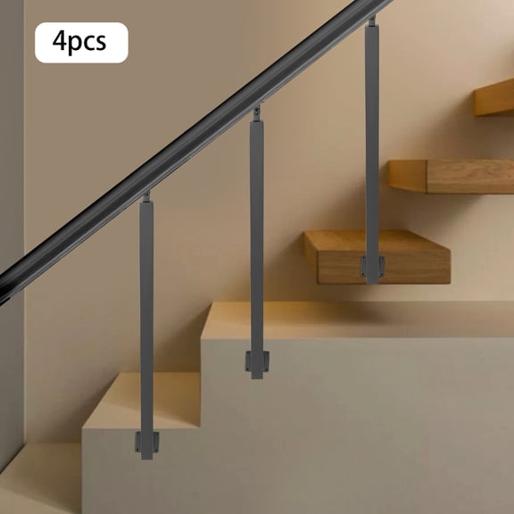 3.15*3.15*35.43in Practical Square Stair Baluster Posts Decorative Railing Freestanding Metal Stair Post