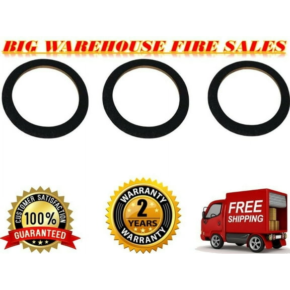3 15" Black Carpeted MDF Car Stereo Speaker Woofer Subwoofer Sub Ring Spacer