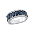 thumbnail image 1 of 3.15 Carat (Ctw) Blue Sapphire Ring band with Diamonds in 14K White Gold for Women, 1 of 6