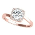 thumbnail image 1 of 3.15 Carat Halo Moissanite & Natural Diamond Engagement Rings In 14K Rose Gold In Ring Size 6.5, 1 of 6
