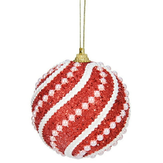 3.15" Christmas Ball Ornaments Large Shatterproof Plastic Christmas Tree Decoration, Delicate Hanging Pearl Balls Ornaments for Xmas Party Wedding Holiday Home Decor