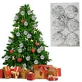 thumbnail image 1 of 3.15" Christmas Balls Ornaments Tree Decorations Set, 6PCS Shatterproof Ball Hanging Ornament Bulk for Xmas Holiday Party Decor, Silver, 1 of 8