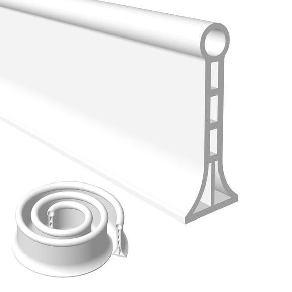 3.15" High- Shower Threshold Water Dam 39 Inch - Collapsible Splash Guard Barrier For Wet And Dry Separation