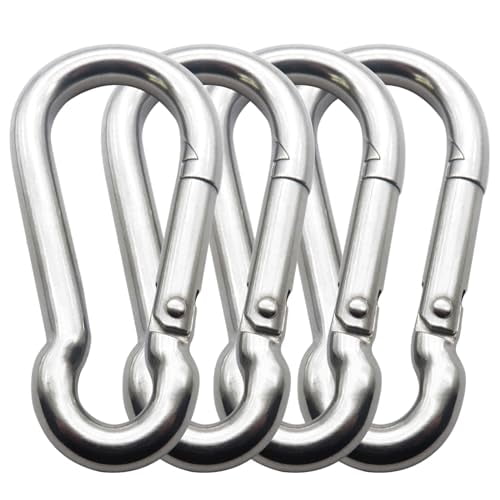 3.15 Inch 4 Pack Spring Snap Hook Carabiner,Cable Machine Accessories for Home Gym Pulldown Attachment,Exercise Machine,Heavy Duty Steel Clip for Outdoor Fitness