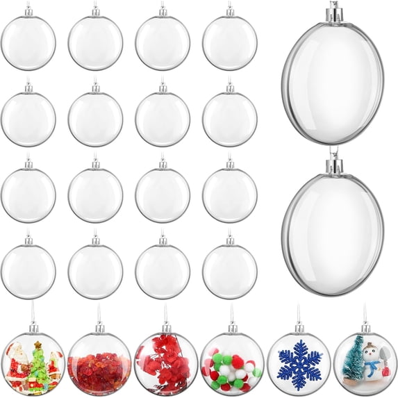 50 Pcs Iridescent Plastic Balls - Multi-Size Clear Ornaments For Halloween, Christmas, DIY Crafts & Party Decor