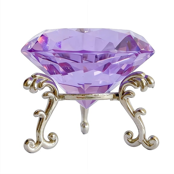 3.15 Inch Large Crystal Diamond Paperweight with Stand, Jewel Style Centerpiece for Wedding & Home Decor