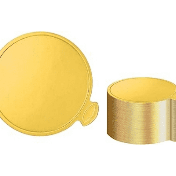 3.15 Inch Mini Round Golden Cake Boards 50pcs Mousse Cupcake Base Paper Plates Circle Dessert Board (Gold 3inch 50pcs)