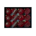 thumbnail image 1 of 3.15 Inch Velvet Christmas Tree Ornaments，12 Pcs Christmas Balls Bulk Set with Golden Hand-Painted Pattern，Plastic Shatterproof Xmas Hanging Ornaments Decorations for Tree Garland (Red), 1 of 3