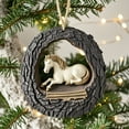 thumbnail image 1 of 3.15" Oval Acrylic Christmas Ornament, Woodland Animal Print Hanging Decor—Gift-Boxed for Nature Lovers, Christmas Tree & Wreath Embellishment, Holiday Souvenir & Home Decoration, 1 of 6