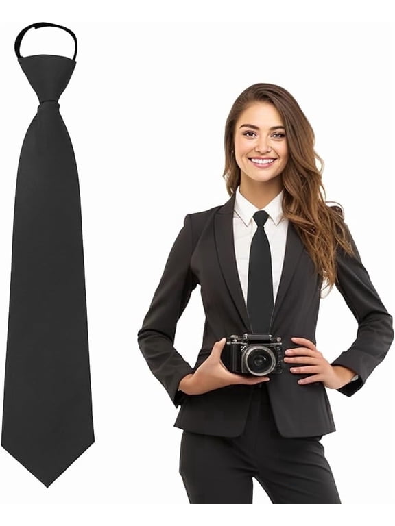 3.15"Solid Color Pre-tied Adjustable Necktie,School Ties for girls and boy,Pre-tied Zippe for Uniforms Business and Wedding