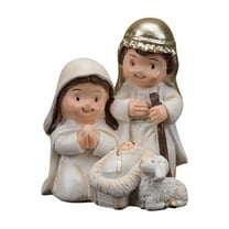 3.15" Tall Mini Jesus Born Nativity Figurine Christmas Decoration, Resin Christmas Nativity Scene Figurine