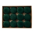 thumbnail image 1 of 3.15" Velvet Christmas Balls Green Xmas Tree Hanging Ornaments Shatterproof Decorations Pendants 12pcs with Gift Box, 1 of 9