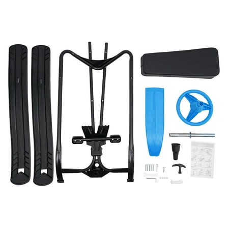 3-15 Years Kids Snow Racer Sled W/ Steering Wheel & Double Brakes Pull Rope Snow Slider