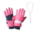thumbnail image 1 of 3-15 Years Kids Warm Gloves Winter Waterproof Snow Gloves for Ourdoor Sports, Toddler Bulky Ski Gloves for Boys Girls Hot Pink 5 Years, 1 of 6