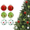 thumbnail image 1 of 3.15 inch, Red White Green Mixed Christmas Ornaments,Shatterproof Wrap Cloth Foam Christmas Ornament Balls for Xmas Christmas Tree Decoration, 6 Count, 1 of 7