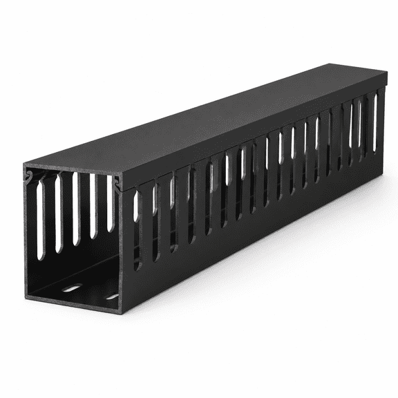 3.15in H x 3.15in W 6ft Black Cable Raceway, Wire Management System