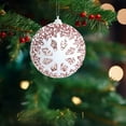 thumbnail image 1 of 3.15in Snowflake Christmas Ball Ornament, Blue and White Glitter Decorative Bauble, Shatterproof Holiday Hanging Ornament, Unique Christmas Tree Decoration for Winter Party Wedding, 1 of 6