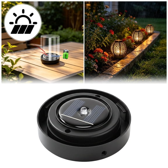 3.15in Solar Light Replacement Top, Warm White LED Solar Lantern Replacement Part, IP65 Waterproof Solar Panel Lid with Auto On/Off, Fits 2.56-3.15in Outdoor Garden Lights