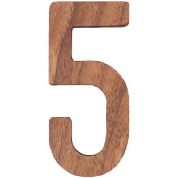 3.15inch House Numbers Mailbox Numbers Wood 3D 0-9 Waterproof Numbers for Outside Black Walnut Number for Door, Garbage Bins, Address Number (5)