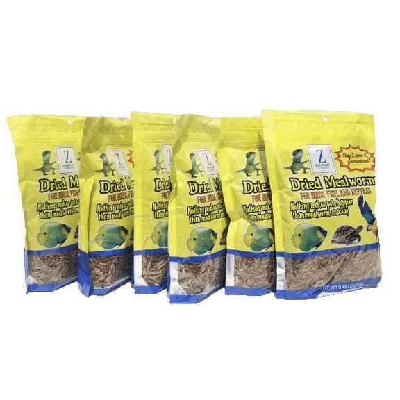 3.15lbs(6bags) Dried premium grade mealworms for birds, fish and reptiles