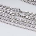 3~15mm MENS Boys Chain Silver Tone Curb Link Stainless Steel Necklace ...