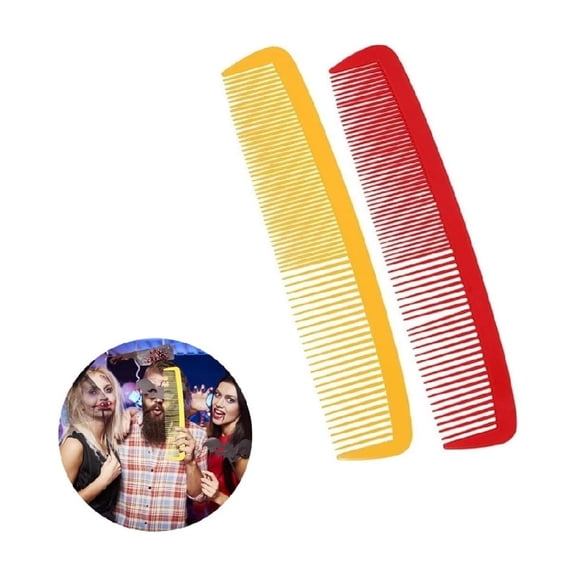 3.15x15In Multicolor Wide Tooth Comb,Pack of 2 Durable Costume Combs for Party,QZS Resuable Barber Tools for Man and Women Outdoor