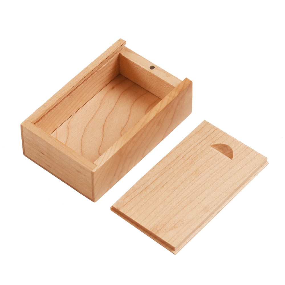 3.15x2x0.98inch Solid Wood Storage Boxes with Sliding Top for For Small ...