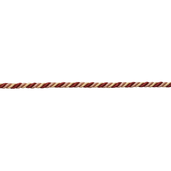 3/16" (0.5cm) Small Twisted 3-ply Rope Cord Trim # 316BNL,, Rose Bouquet Red #7953 (Crimson Red, Rose Pink, Light Pink) Sold By The Yard (36"/3 ft/0.9m)