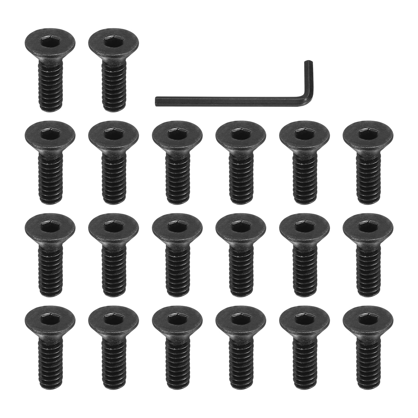 50 Pack 3/16-24 X 1" Flat Head Socket Cap Screws - 304 Stainless Steel, Hex Drive, Fully Threaded