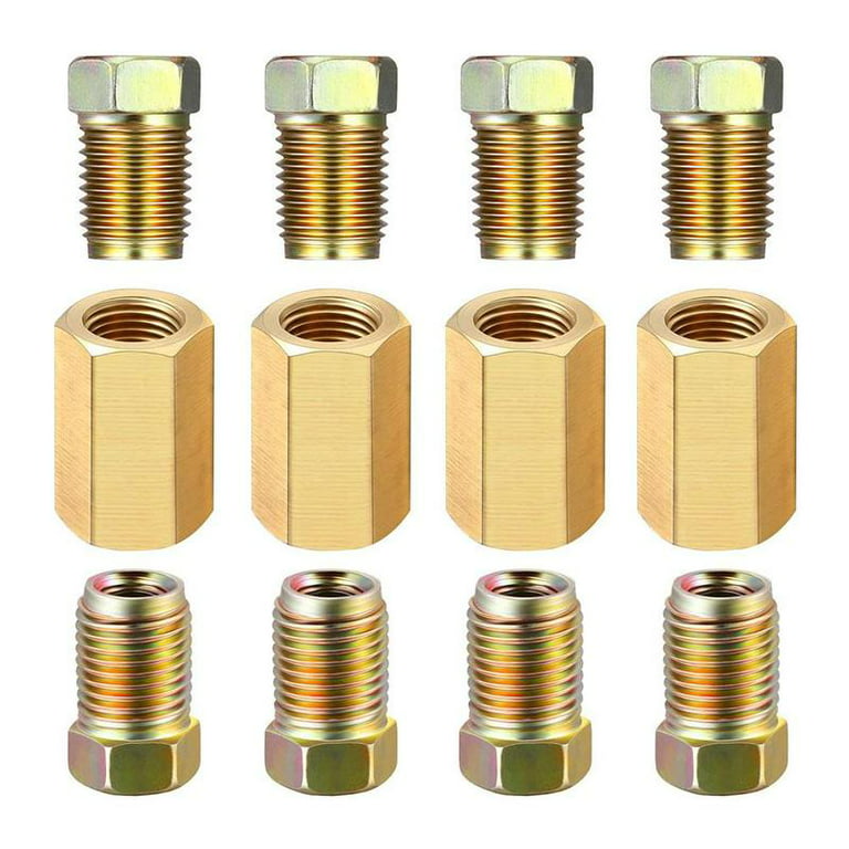 3/16 4PCS Brake Fittings Brass Inverted Flare Union & COMPRESSION