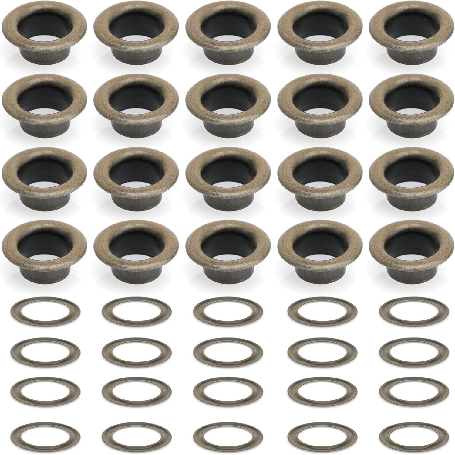 3/16" (5 MM) Hole Size Metal Grommets Eyelets with Washers for Bead Cores, Clothes, Leather, Canvas (720 Sets, Antique Brass)