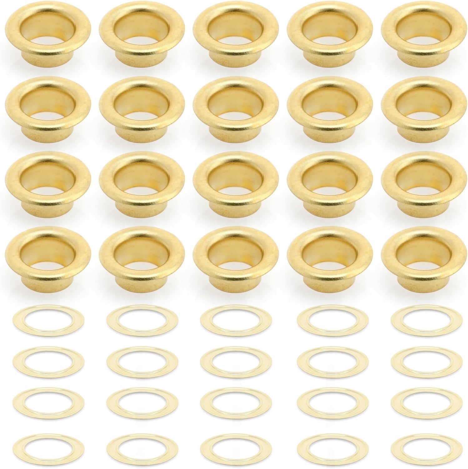3/16" (5 MM) Hole Size Metal Grommets Eyelets with Washers for Bead Cores, Clothes, Leather, Canvas (720 Sets, Gold)