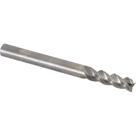 3/16", 9/16" LOC, 3/16" Shank Diam, 2" OAL, 3 Flute, Solid Carbide Square End Mill