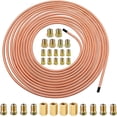 thumbnail image 1 of 3/16" Brake Line Kit-25ft Flexible Tubing with 28pcs Brake Line Fittings(16Pcs Fittings, 4Pcs Unions+8Pcs Nut), 2 in 1 Combo Kit, 1 of 7