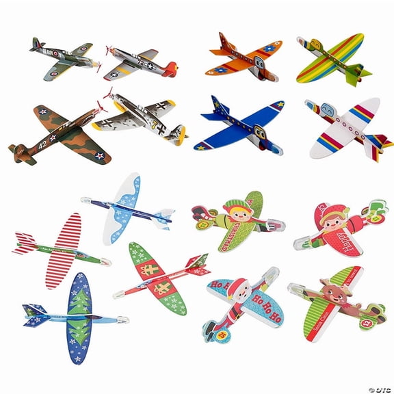 3" 16" Bulk 144 Pieces Foam Glider Christmas Toy Assortment