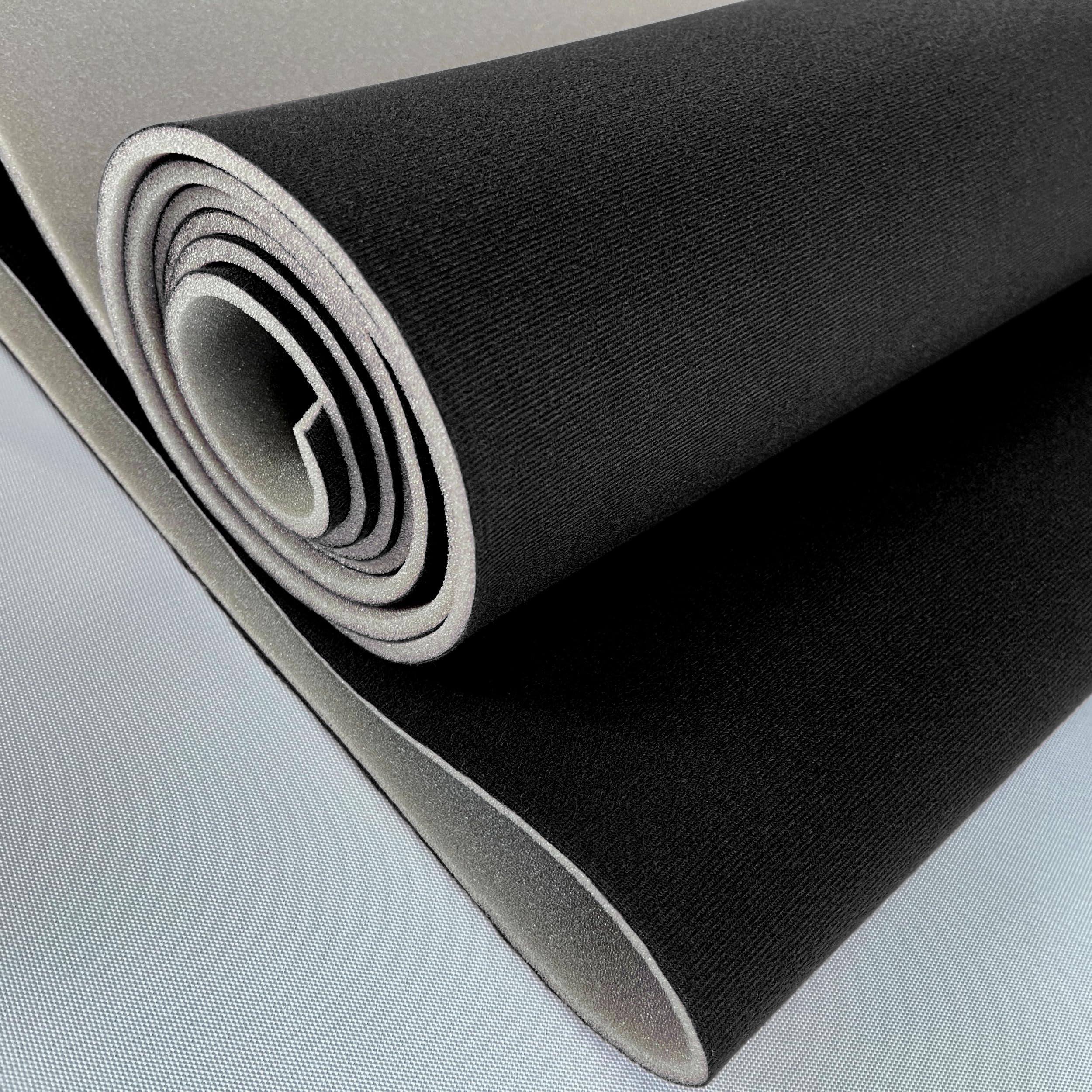 3/16" Cloth Foam Backed Fabric 60" Wide Automotive Headliner — OEM-Style Cloth | sound‑absorbing, car interior restoration, car roof lining material by the yard| Sold by the Continuous Yard (Black)