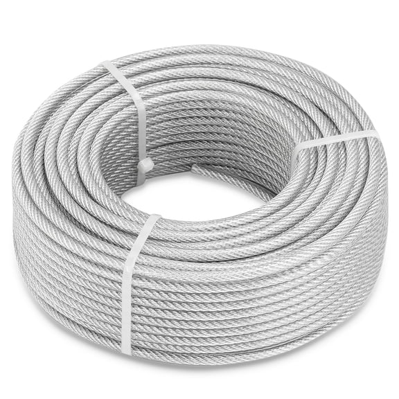 3/16" Coated PVC Steel Wire Rope 200 Ft 1 Use For Railing, Deck, String Lights