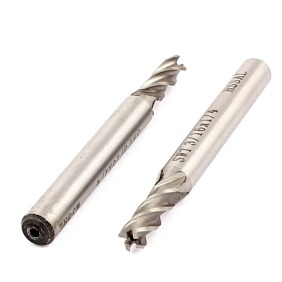 3/16" Cutting Dia 4 Flutes HSSAL End Mill Milling Machine Cutter CNC Bit 2Pcs