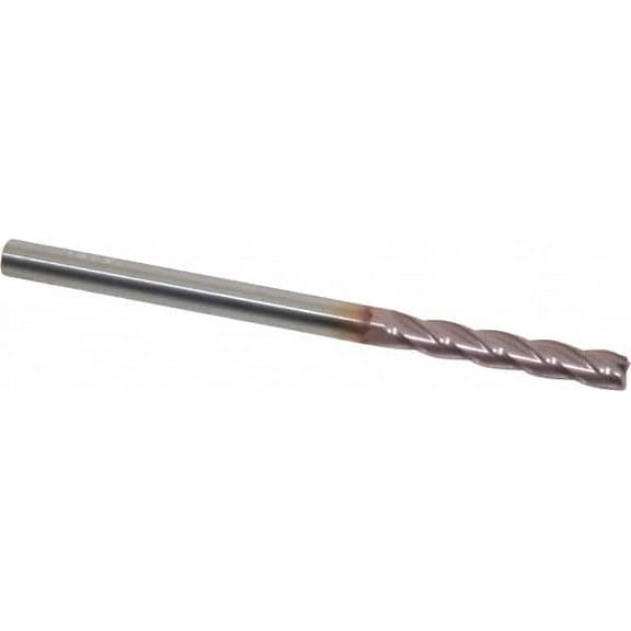 3/16" Diam, 1-1/8" Length of Cut, 3/16" Shank Diam, 3" OAL, 4 Flute Solid Carbide Square End Mill