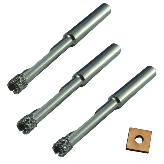 3/16 in Diamond Drill Bit 3/16 inch 3 Pack for Porcelain Tile Drill Bit Glass Drill Bit Diamond Tip Bit with Core Guide to Hold in Place and Prevent Jumping 5mm Porcelain Drill Bit for Ceramic Tile