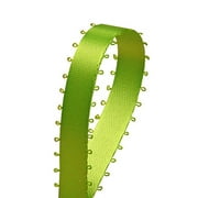 3/16 Double Face Satin Picot Ribbon Feather Edge 50 Yds-Apple Green