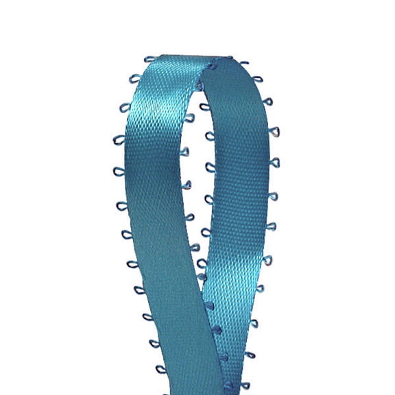 3/16" Double Face Satin Picot Ribbon Feather Edge 50 Yds-Turquoise