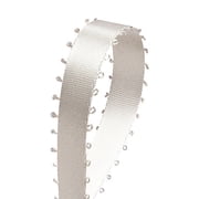3/16" Double Face Satin Picot Ribbon Feather Edge 50 Yds-White